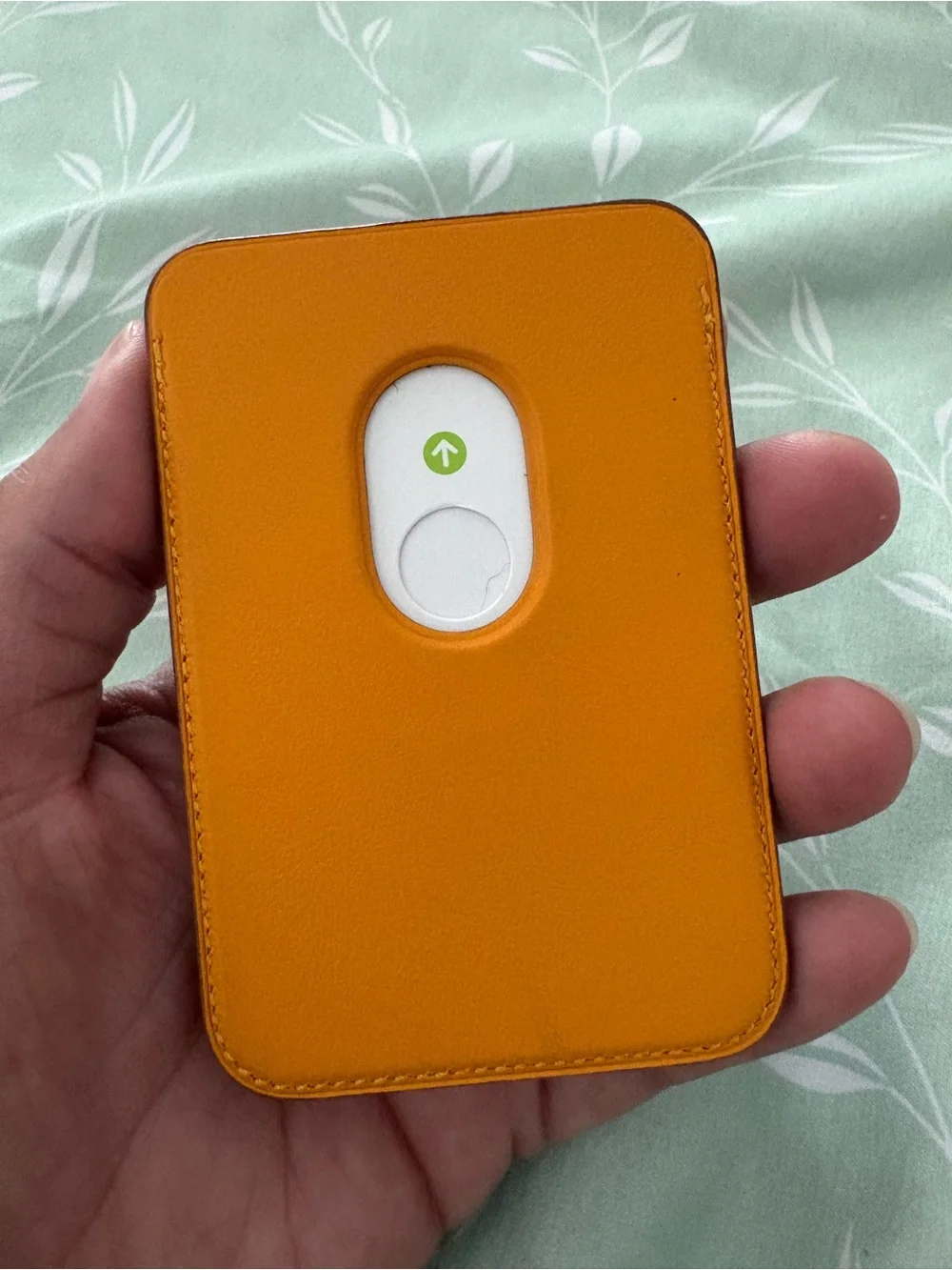 Apple Orange MagSafe Leather Card Pocket